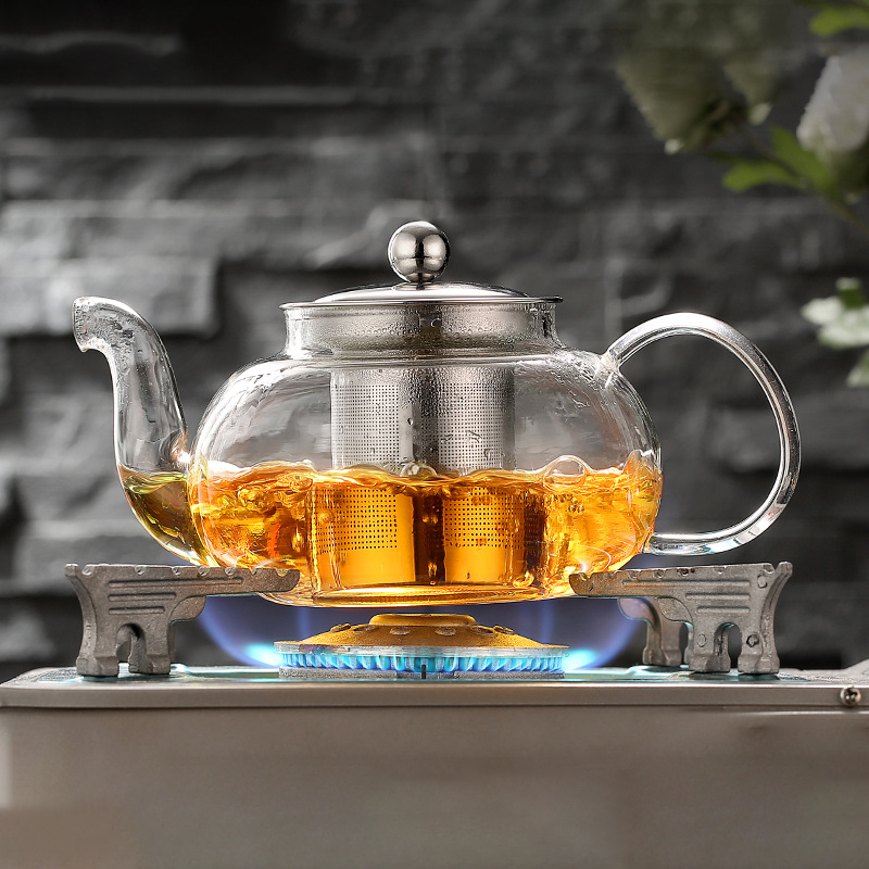 Coffee Tea Jar Set - 600/800 мл термостойкий стеклянный чайник, Цветочный