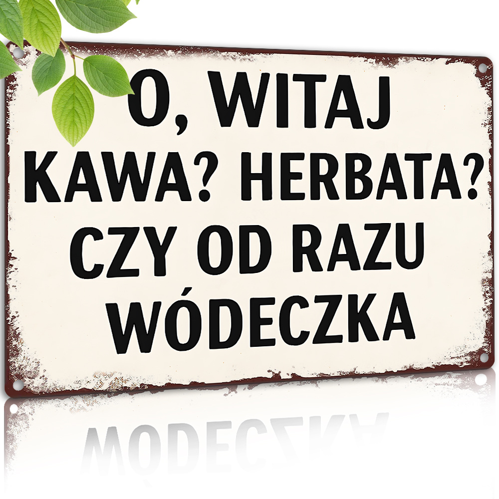 Coffee Tea Vodka - Забавная металлическая табличка для напитков «Кофе,