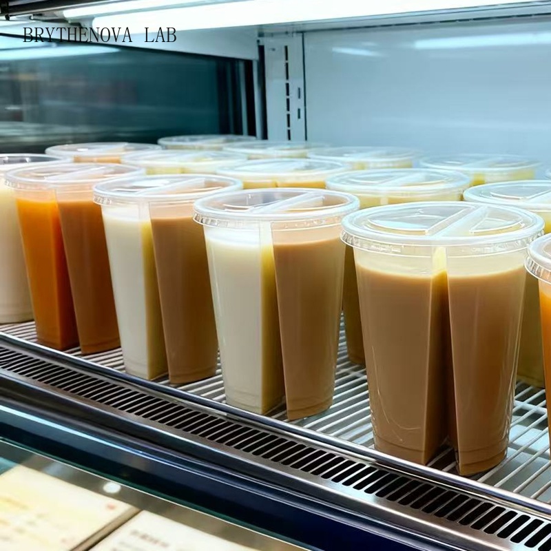 Coffee Tea Boba - Одноразовые пластиковые стаканы 2-в-1, прозрачные двухсекционные