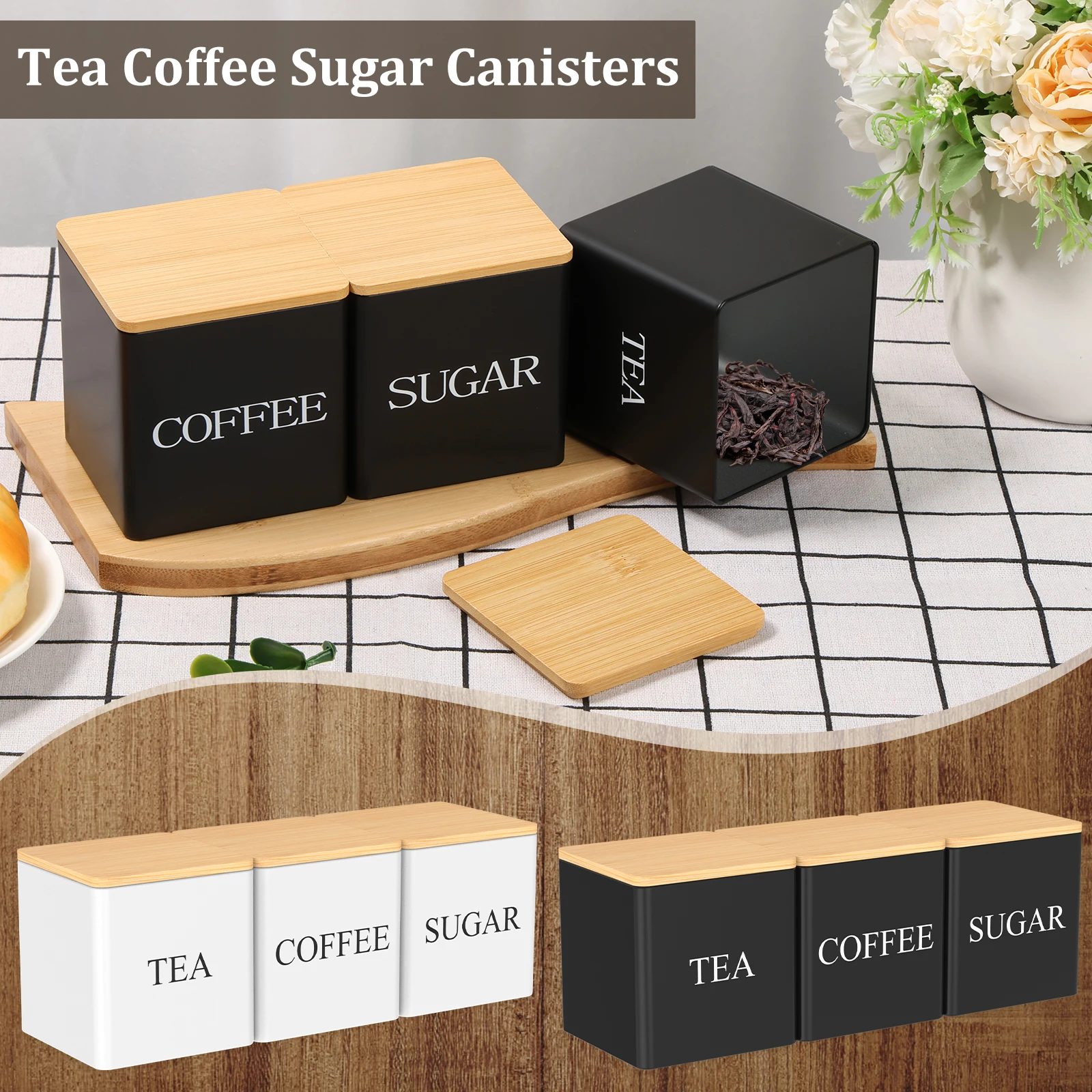 Coffee Tea Jar Set - Набор из 3-х герметичных банок для