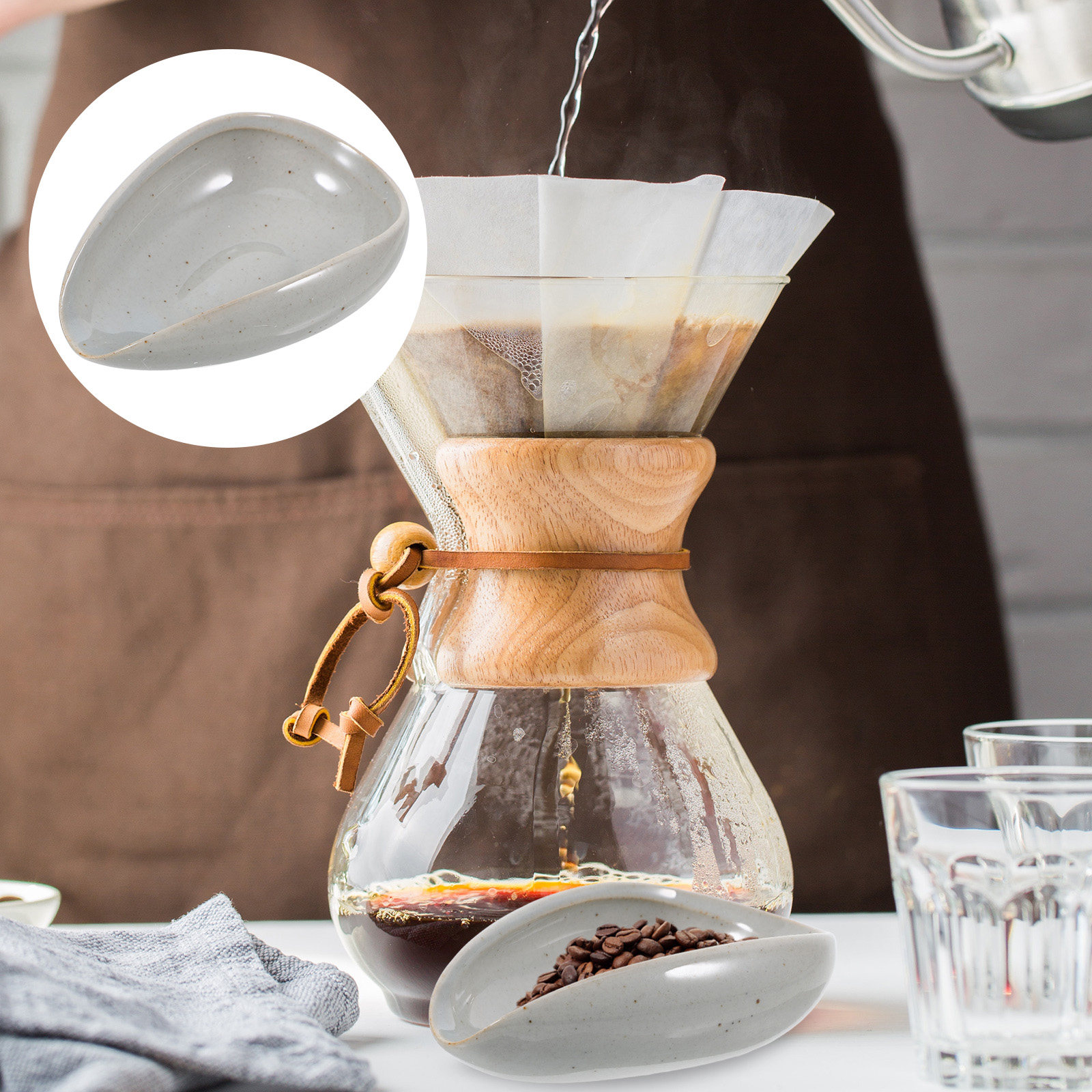 Coffee Tea And Leaf - Керамическая подставка для кофейных зерен, чашка