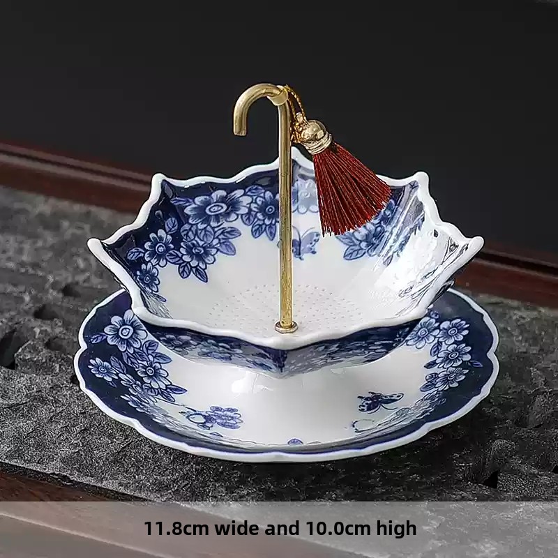 Coffee Tea And Leaf - Китайский сине-белый фарфоровый керамический заварочный фильтр