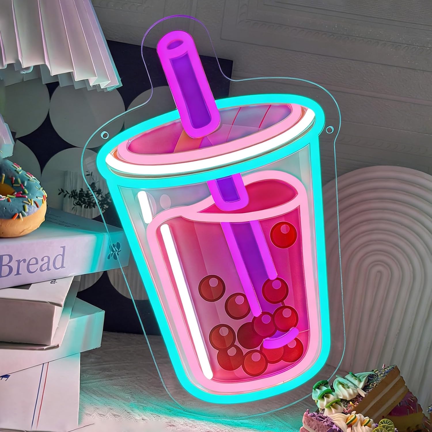 Coffee Tea Neon Sign - Неоновая вывеска «Баббл-чай» с USB-питанием, светодиодная