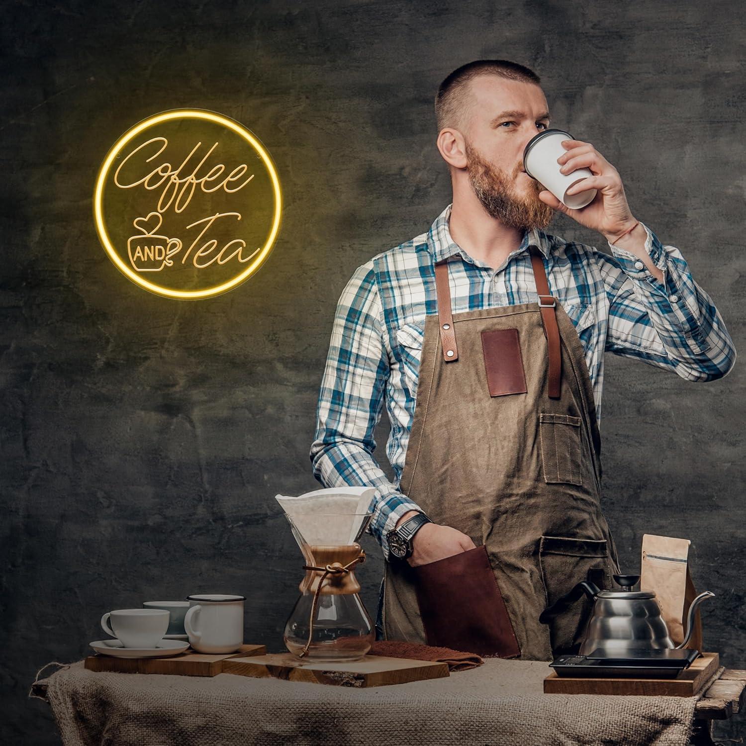 Неоновая вывеска «Кофе и чай»  – обзор и цена Coffee Tea Neon Sign