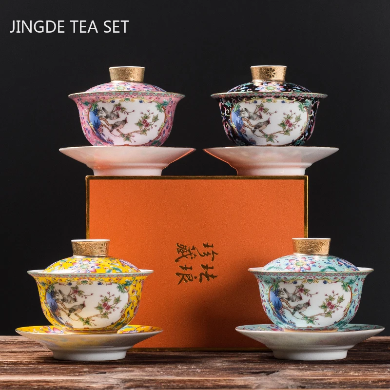 Цзиндэчжэнь эмалированный цвет – обзор и цена Coffee Tea Set Up