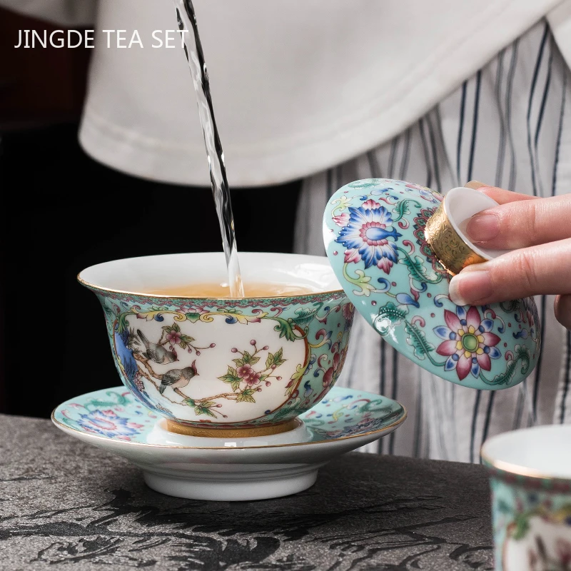 Цзиндэчжэнь эмалированный цвет – обзор и цена Coffee Tea Set Up