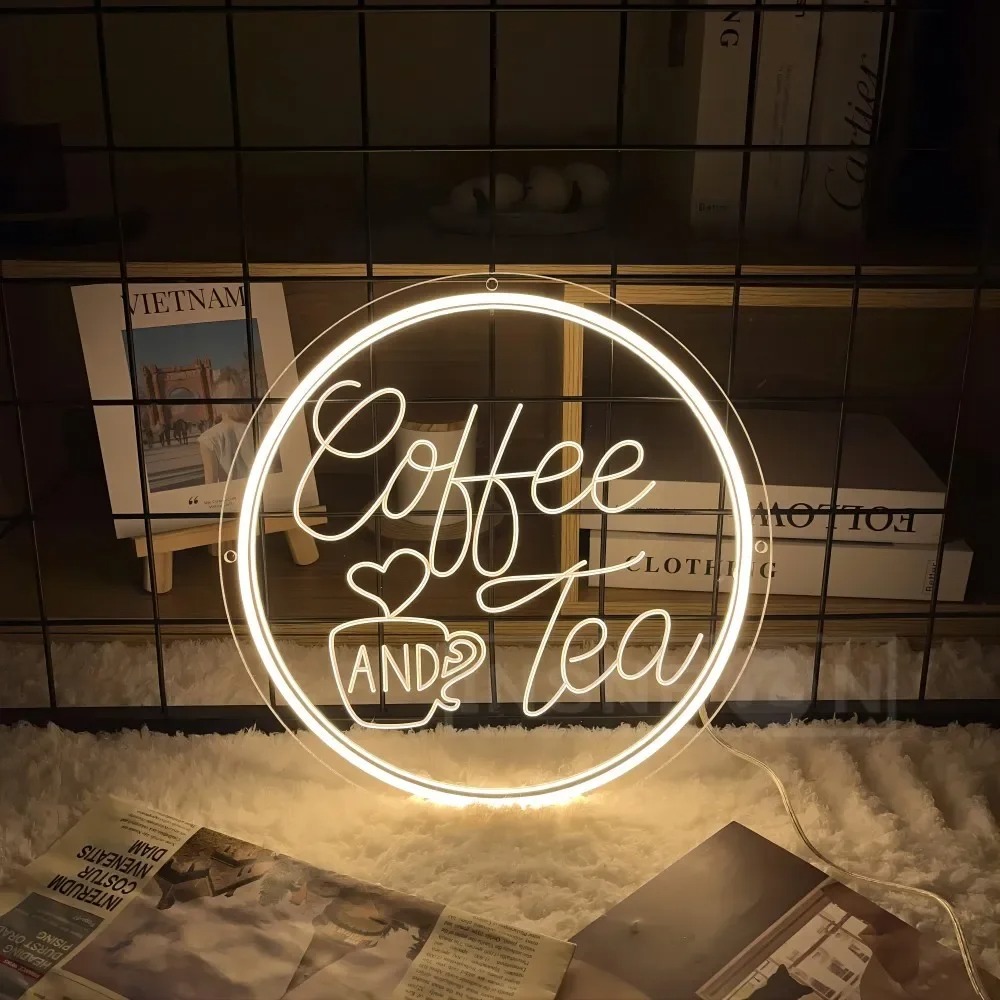 Светодиодная неоновая вывеска  – обзор и цена Coffee Tea Neon Sign