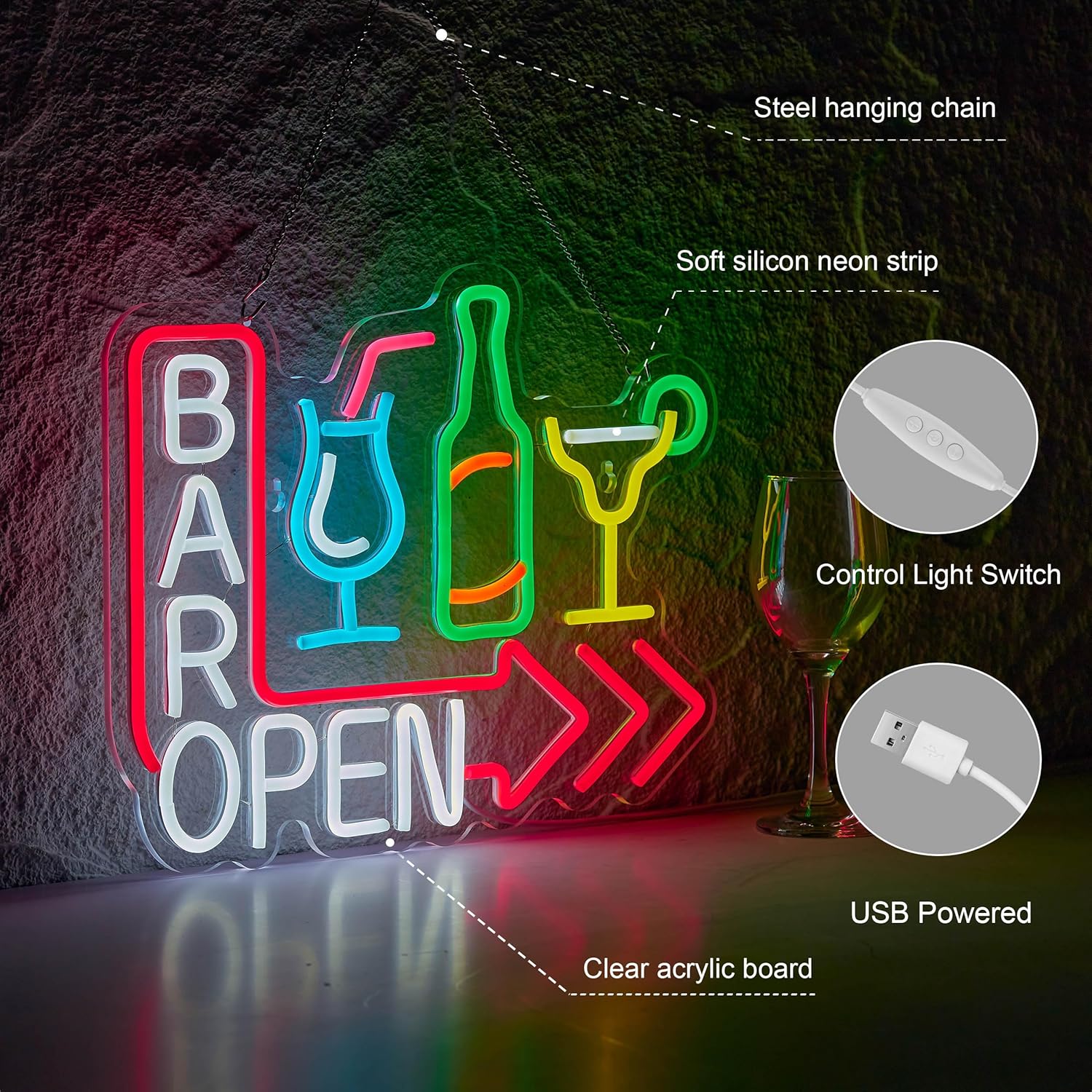 Открытый неоновый знак для бар – обзор и цена Coffee Tea Neon Sign