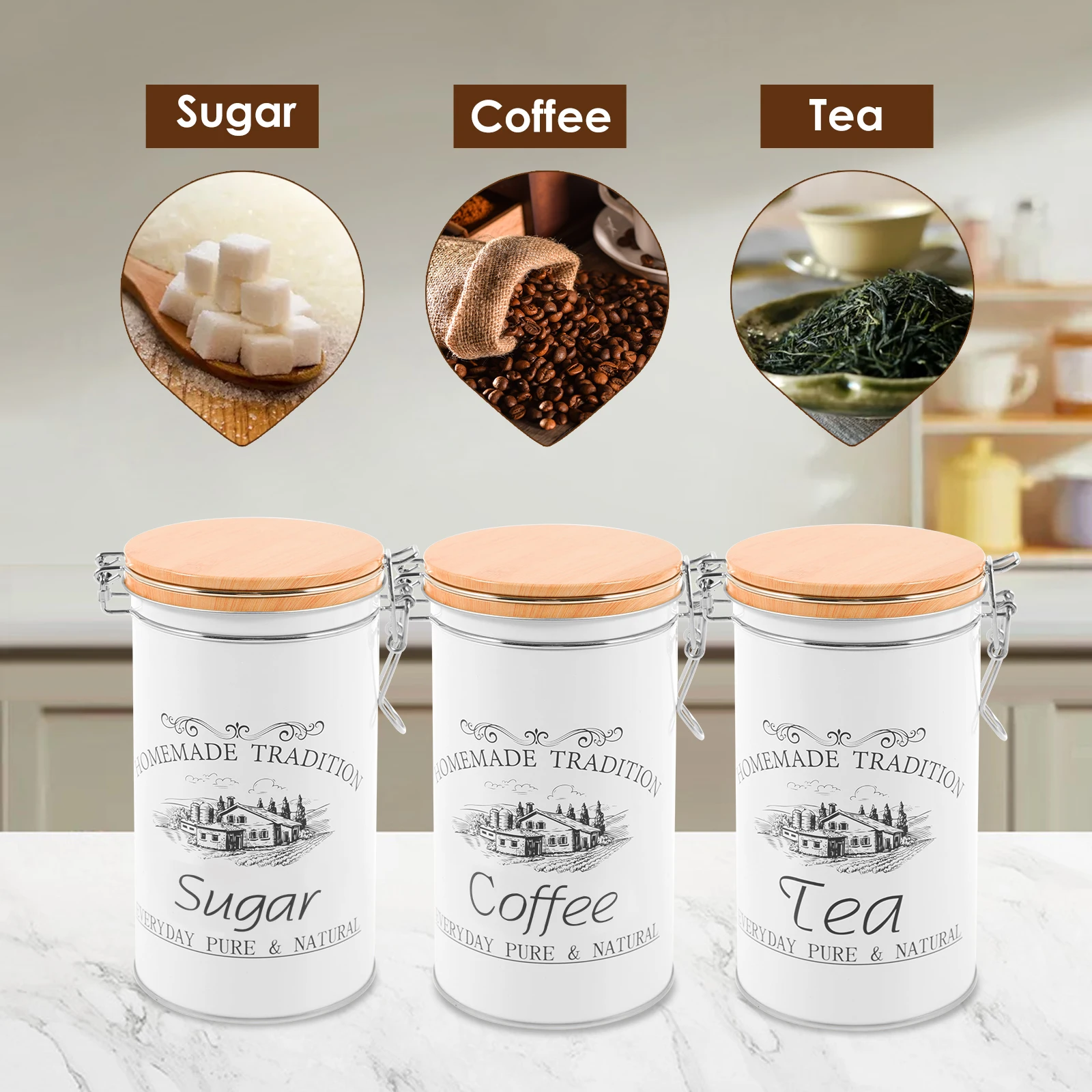 3 шт./компл., канистры для чая – обзор и цена Coffee Tea Jar Set