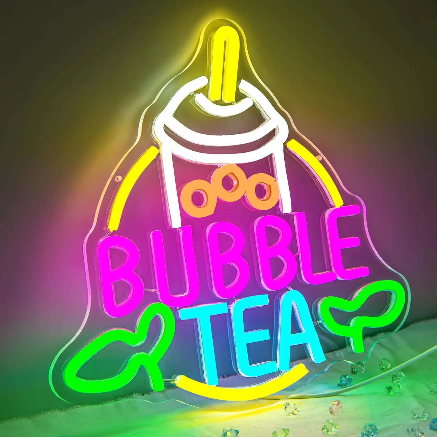 Неоновая вывеска «Баббл-ти» с  – обзор и цена Coffee Tea Neon Sign