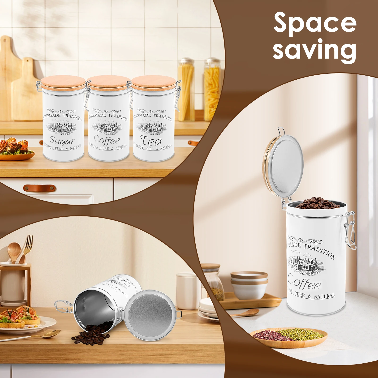 Набор из 3-х металлических бан – обзор и цена Coffee Tea Jar Set